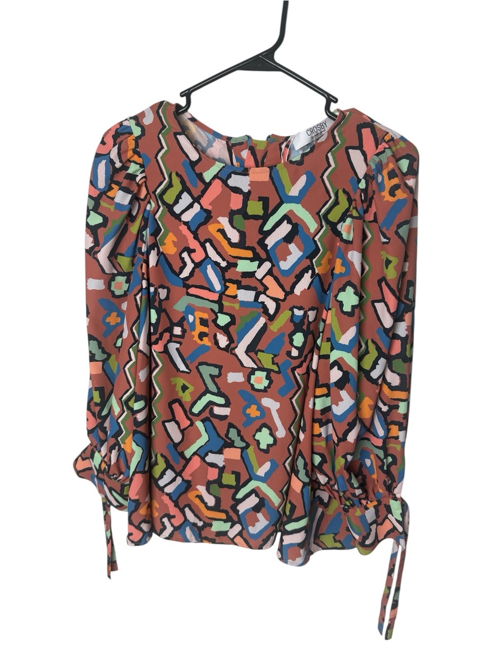 CROSBY by Mollie Burch shirt Multi-Color Abstract Print Long Sleeve Top